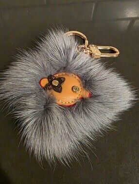 Pom Pom Keychain with Gold Hardware